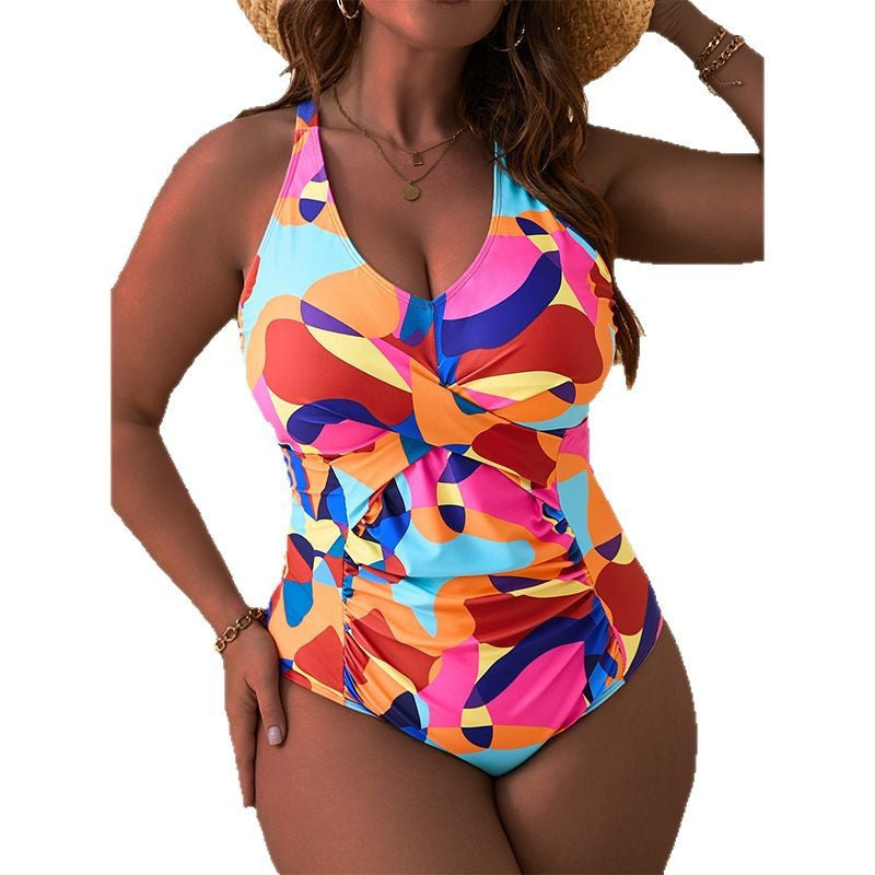 Maillot de Bain Une Pièce Floral Dos Nu | Grande Taille Femme | 0XL–5XL