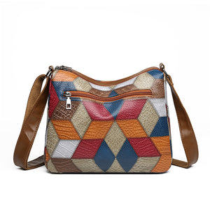 Grand Sac Épaule Bicolore Color Block | Grande Capacité | Femme