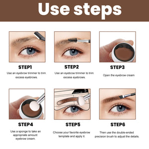 Kit Sourcils Parfaits EELHOE — Crème & Pochoirs, Tenue Toute la Journée