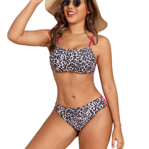 Bikini Deux Pièces Imprimé Léopard | Maillot de Bain Sexy Femme