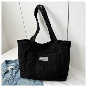 Sac Bandoulière en Velours Côtelé | Sac Épaule Casual Femme