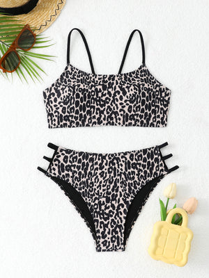 Bikini Deux Pièces Imprimé Léopard | Maillot de Bain Sexy Femme