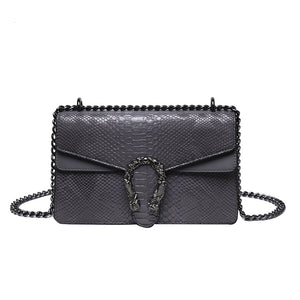 Petit Sac Carré Motif Crocodile | Fermeture Magnétique | Femme