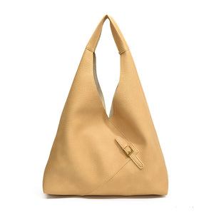 Grand Sac Sous-Bras en Cuir Souple Uni | Fermeture Magnétique | Femme