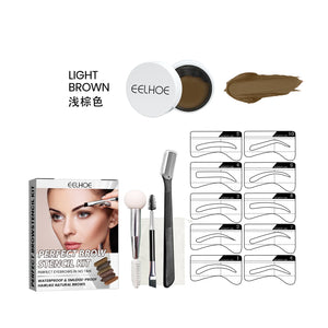 Kit Sourcils Parfaits EELHOE — Crème & Pochoirs, Tenue Toute la Journée
