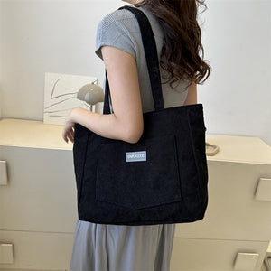 Sac Bandoulière en Velours Côtelé | Sac Épaule Casual Femme