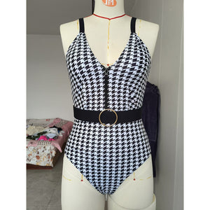 Printed one-piece swimsuit