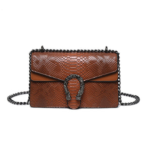 Petit Sac Carré Motif Crocodile | Fermeture Magnétique | Femme