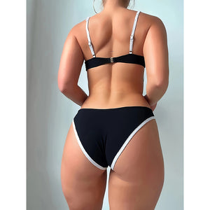 Maillot de Bain Une Pièce Dos Nu Ajusté | Noir | Femme