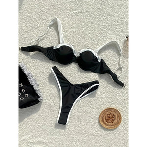 Maillot de Bain Une Pièce Dos Nu Ajusté | Noir | Femme