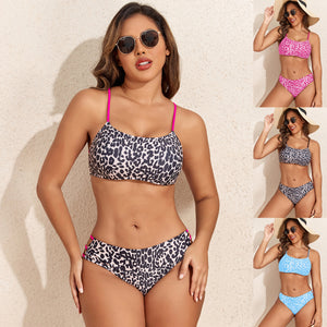 Bikini Deux Pièces Imprimé Léopard | Maillot de Bain Sexy Femme