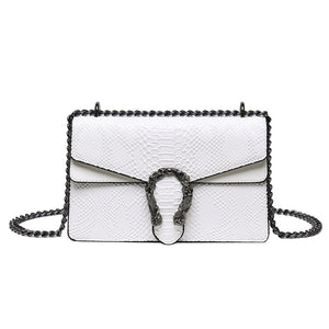 Petit Sac Carré Motif Crocodile | Fermeture Magnétique | Femme