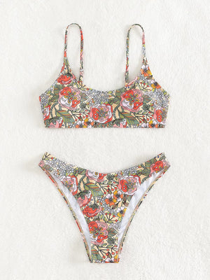 New Bikini Swimwear for Women, Sexy Two-Piece Sport Outdoor Swimsuit, Export Bikini Set