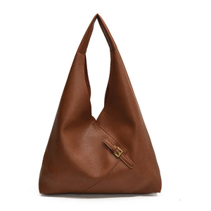 Grand Sac Sous-Bras en Cuir Souple Uni | Fermeture Magnétique | Femme