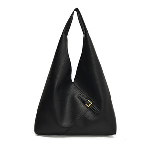 Grand Sac Sous-Bras en Cuir Souple Uni | Fermeture Magnétique | Femme