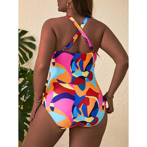 Maillot de Bain Une Pièce Floral Dos Nu | Grande Taille Femme | 0XL–5XL