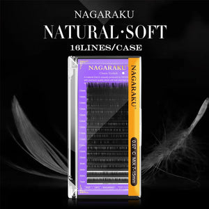 Extensions de Cils Individuelles NAGARAKU — Noir Mat, Faites Main, Courbure C/CC/D/DD