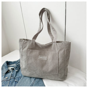 Sac Bandoulière en Velours Côtelé | Sac Épaule Casual Femme