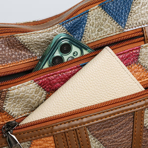 Grand Sac Épaule Bicolore Color Block | Grande Capacité | Femme