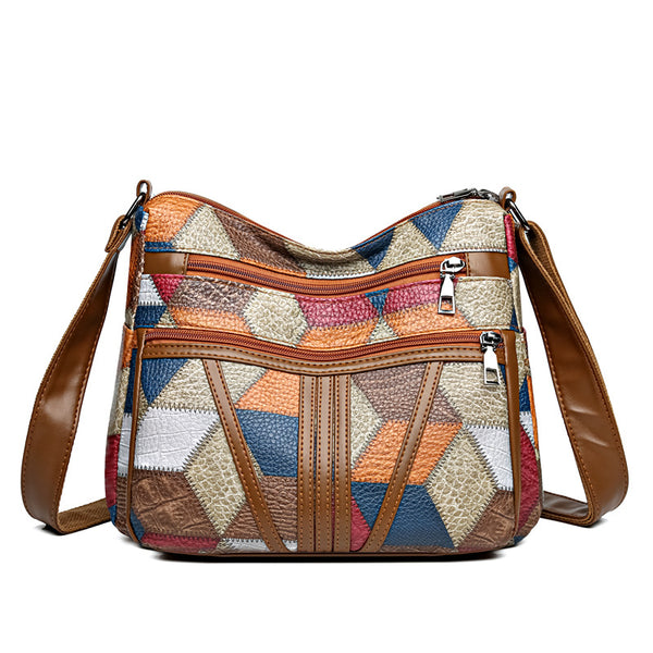 Grand Sac Épaule Bicolore Color Block | Grande Capacité | Femme