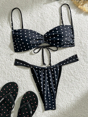 Color blocked camisole split swimsuit