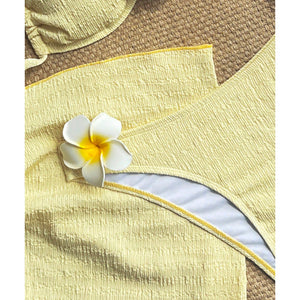 Sewing flower bikini three piece set