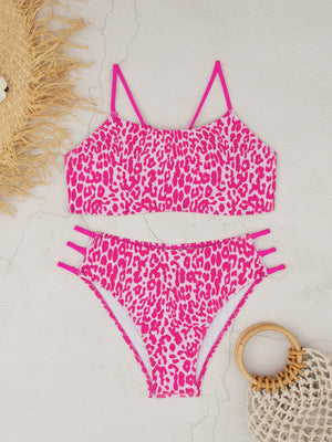 Bikini Deux Pièces Imprimé Léopard | Maillot de Bain Sexy Femme