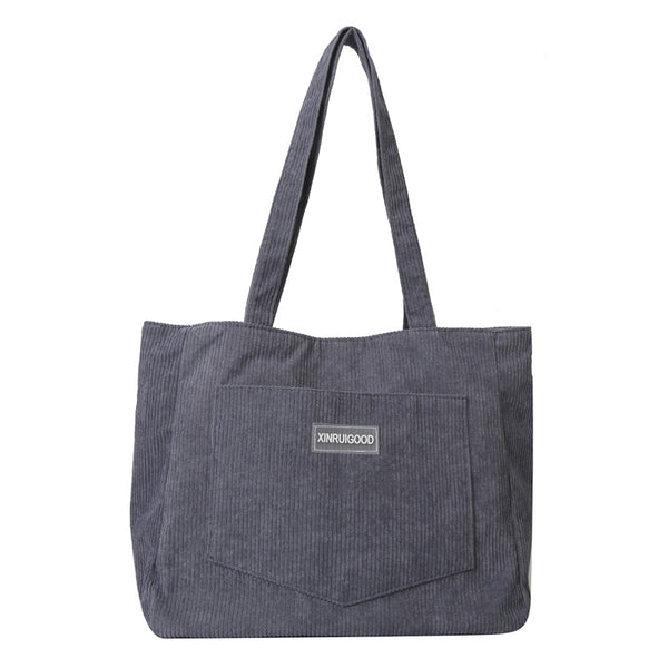 Sac Bandoulière en Velours Côtelé | Sac Épaule Casual Femme