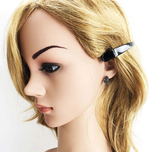 Boucles d’Oreilles Créoles 925 Argent Noir – Vintage, Unisexe, Zircon, Fermoir Charnière