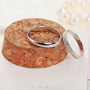 Bague Couple en Argent Sterling 925 – Zircon AAA, Alliance Élégante Mariage & Fiançailles