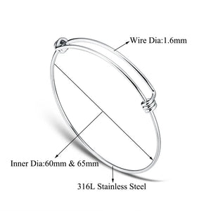 Lot de 20 Bracelets Jonc Ajustables en Acier Inoxydable – Base DIY pour Charms 50–65 mm