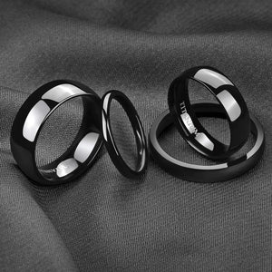 Titanring Hochzeit & Verlobung — Schwarz & Silber, Breite 2 bis 8mm