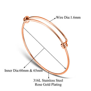 Lot de 20 Bracelets Jonc Ajustables en Acier Inoxydable – Base DIY pour Charms 50–65 mm