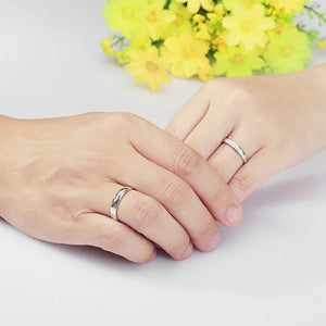Bague Couple en Argent Sterling 925 – Zircon AAA, Alliance Élégante Mariage & Fiançailles