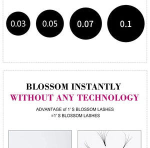 Fadvan Easy Fanning Eyelash Extensions flora Lash Soft Black Russian Volume Lashes Flare Auto Fan Eyelashes Makeup Natural Cilia