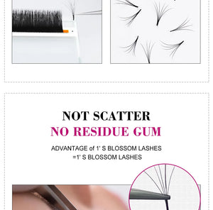 Fadvan Easy Fanning Eyelash Extensions flora Lash Soft Black Russian Volume Lashes Flare Auto Fan Eyelashes Makeup Natural Cilia