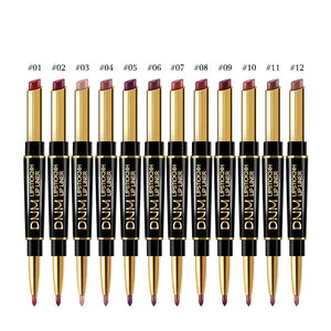 DNM Lippenstift & Lipliner – Doppelende, langanhaltend, 12 Farbtöne