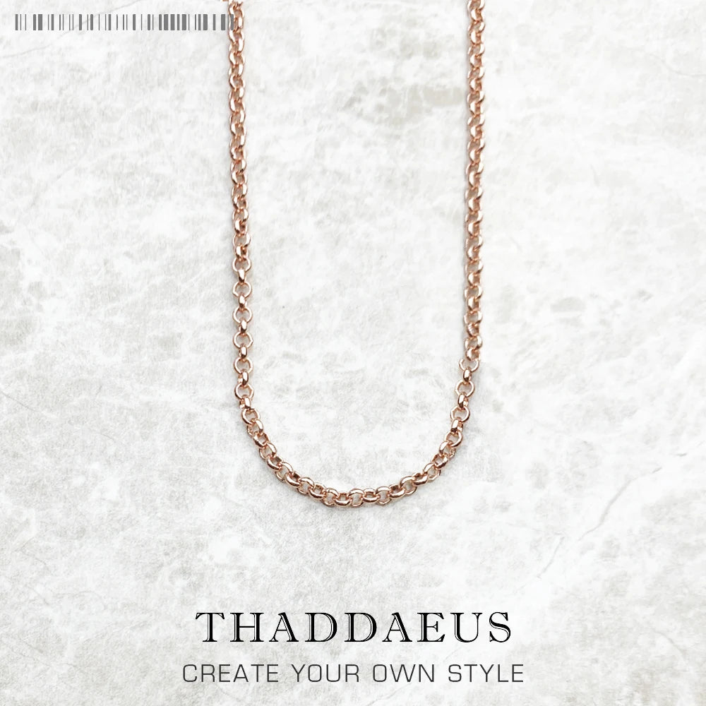 Collier Chaîne Belcher Ronde en Argent Sterling 925 – Style Classique Rose Gold 3.1 mm