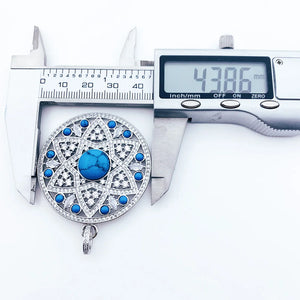 Pendentif Rond Turquoise en Argent 925 – Bijou Femme Homme Style Moderne et Élégant