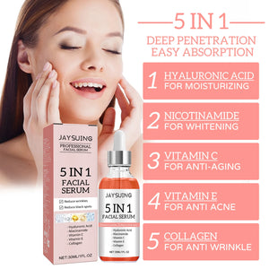 5 In 1 Fade fine lines Firming Face Serum Blemish Pigmentation Reducing Beauty Serum Removal Moisturising Skin Firming Blemish