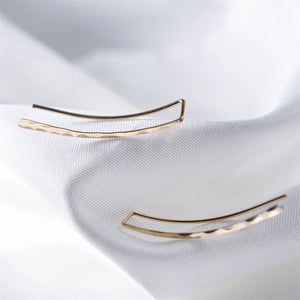 Boucles d’Oreilles Ear Cuff 925 Argent – Style Grillz Doré Martelé Fait Main