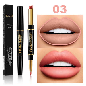 DNM Lippenstift & Lipliner – Doppelende, langanhaltend, 12 Farbtöne
