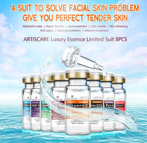 ARTISCARE Serum für das Gesicht 8 Stück/Charge zur Feuchtigkeitspflege mit Hyaluronsäure, Vitamin C, Six Peptide, Q10 VC Gesichts-Essenz Hautpflege