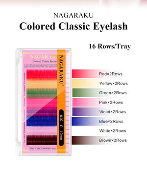 NAGARAKU Mix Color Eyelashes Make up High Quality Soft Natural Synthetic Mink Rainbow Eyelash Extension Supplies  8 Colors Mix