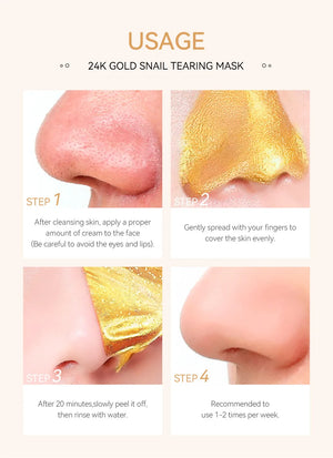 Masque Visage Peel-Off 24K Gold & Sakura – Purifiant, Anti-Âge & Éclat Instantané