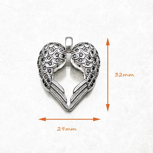 Pendentif Cœur Ailes Argent 925 Zircon – Bijou Femme Homme Style Tendance