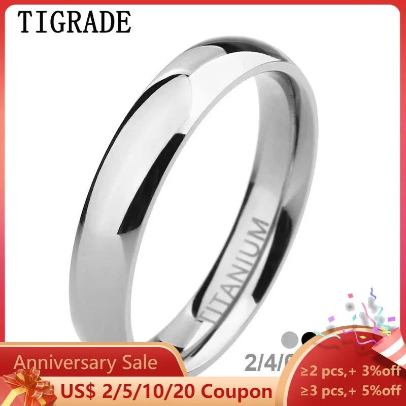 Titanring Hochzeit & Verlobung — Schwarz & Silber, Breite 2 bis 8mm