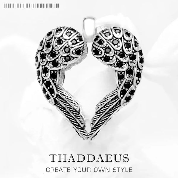 Pendentif Cœur Ailes Argent 925 Zircon – Bijou Femme Homme Style Tendance