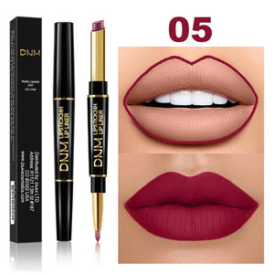 DNM Lippenstift & Lipliner – Doppelende, langanhaltend, 12 Farbtöne