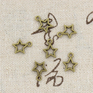 Breloques Étoile Pentagramme DIY — Lot de 50 Pcs Pendentifs Bijoux